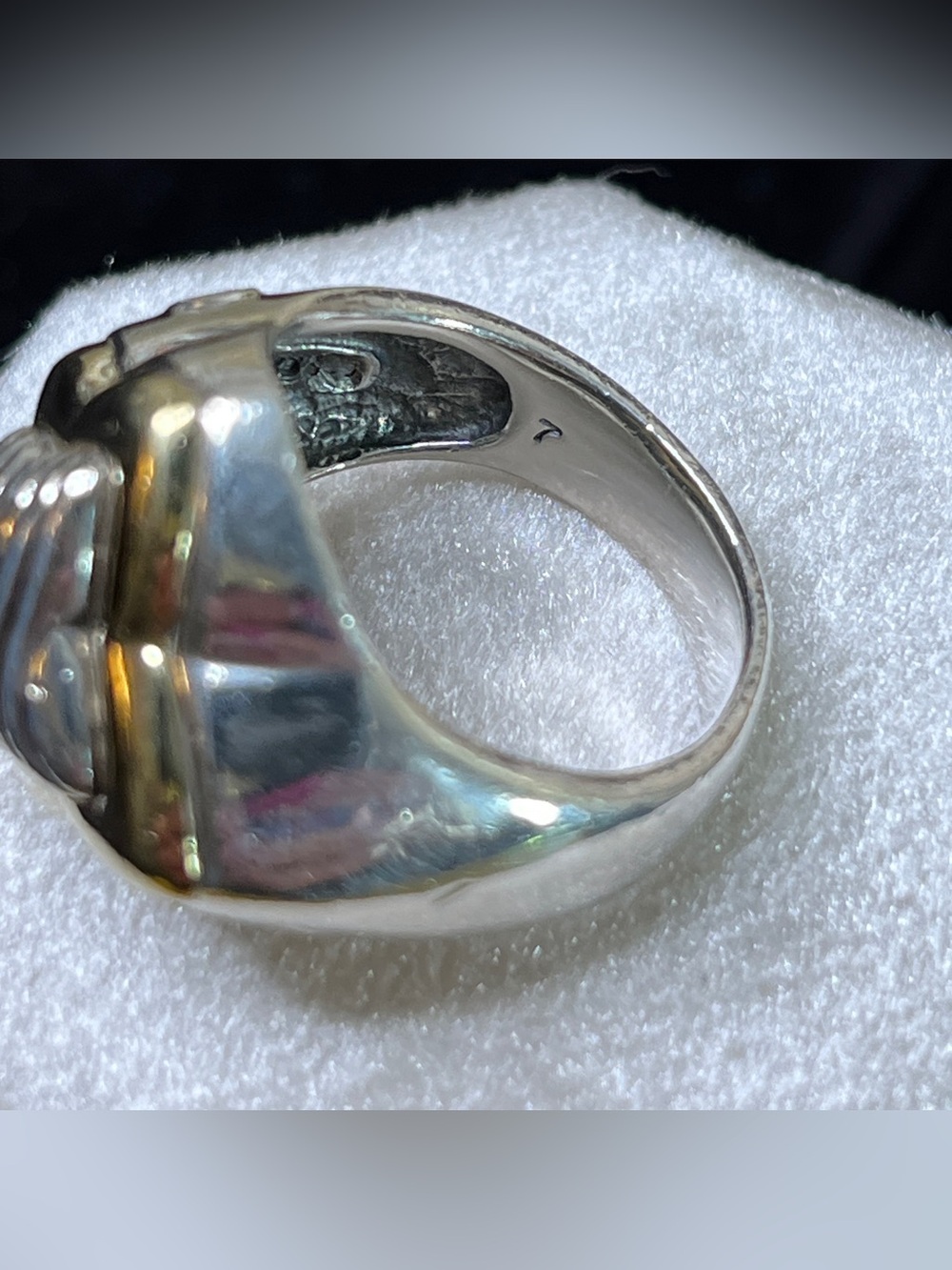 David Yurman chunky quatrefoil cable 925 750 two tone ring size 7 - Picture 6 of 8